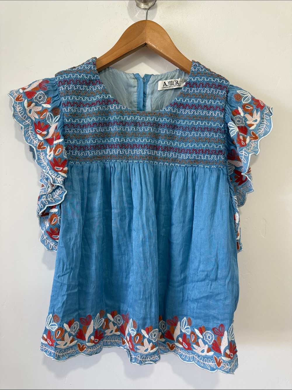 AMUR Embroidered Claire Top- Large